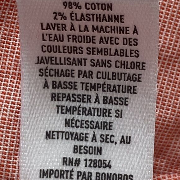 Bonobos Button Up Shirt Mens Large Pink Short Sleeve Stretch Standard Fit 128054 - Picture 6 of 6